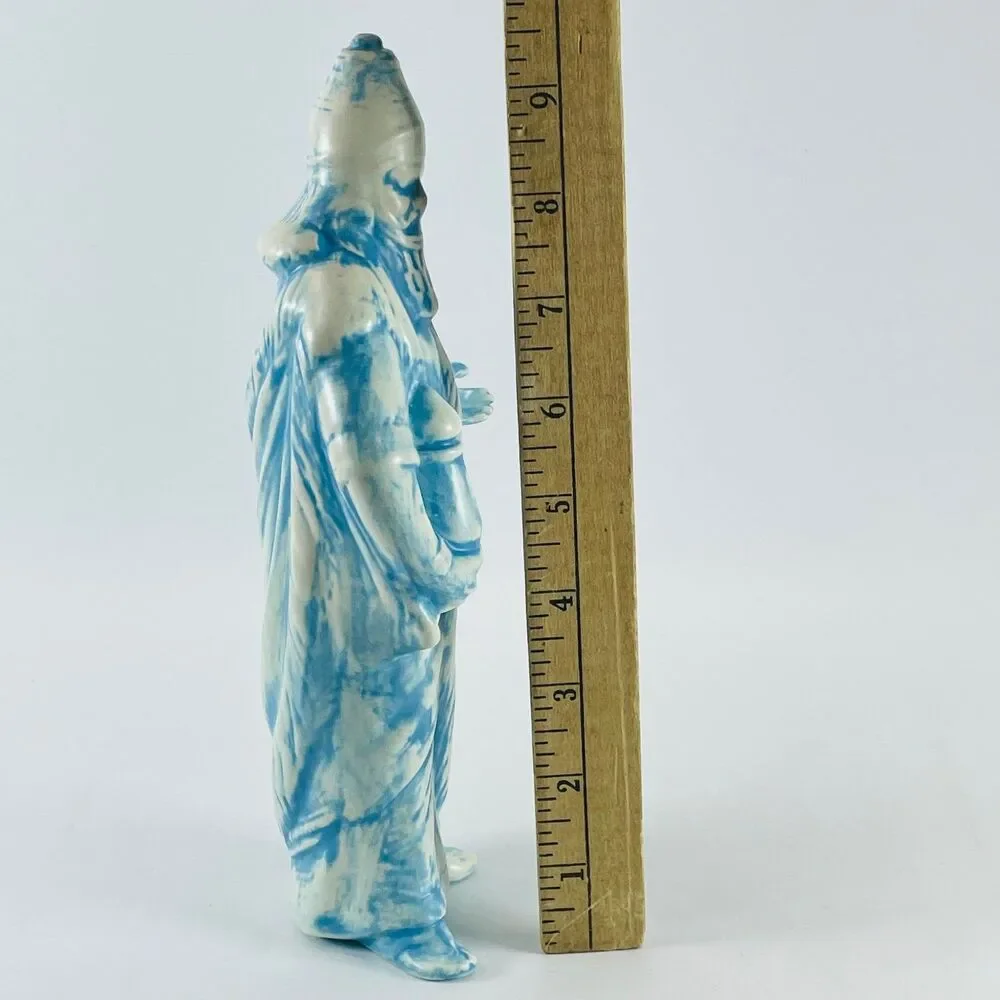 Holland Ceramic Nativity Wise Man King Figurine 9.5inBlue White Vintage Creche